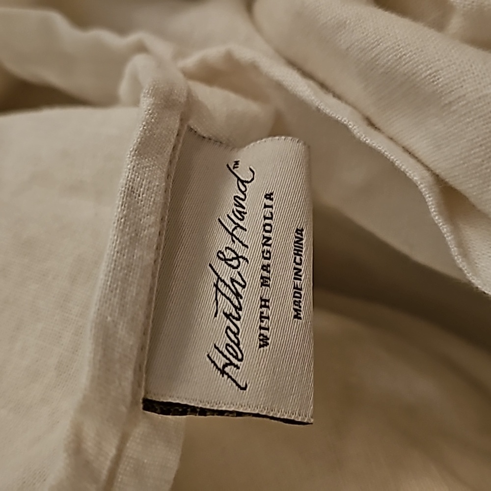 Hearth hand linen blend king one pillowcase with hem stitch sour cream - Picture 2 of 4
